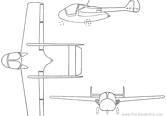 Самолет SIPA S.200 Minijet (France) (1952) - чертежи, габариты, рисунки