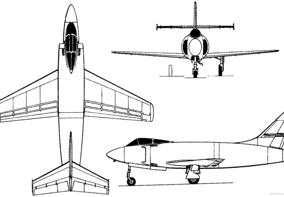 Самолет SNCAC NC.1080 (France) (1949) - чертежи, габариты, рисунки