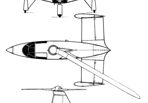 Самолет SNCASESE-700 - чертежи, габариты, рисунки