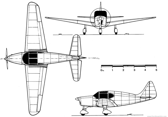Самолет SNCASE SE-2310 - чертежи, габариты, рисунки