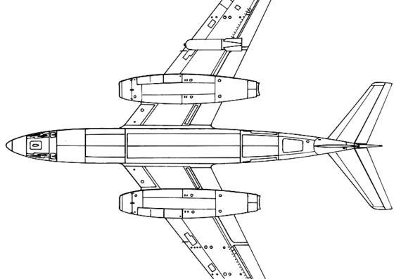 Самолет SNCASO SO-4050 Vautour IIA - чертежи, габариты, рисунки