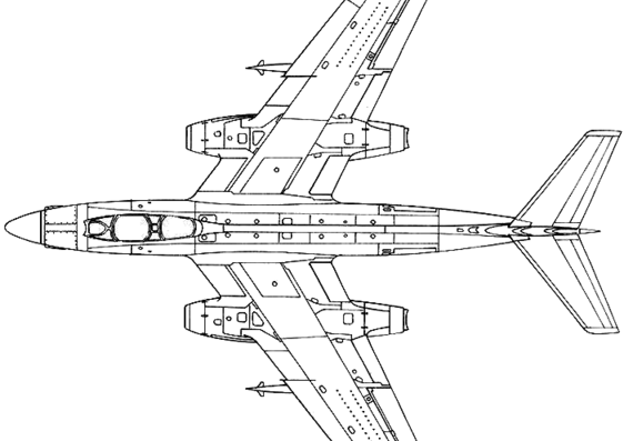 Самолет SNCASO SO-4050 Vautour IIN - чертежи, габариты, рисунки