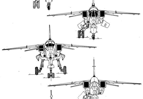 Самолет SPECAT Jaguar 2 - чертежи, габариты, рисунки