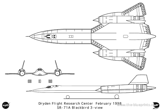 Aircraft SR-71a Blackbird - drawings, dimensions, figures