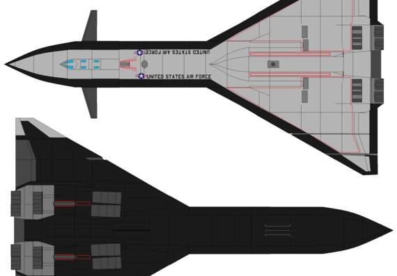 Самолет SR-75 - чертежи, габариты, рисунки