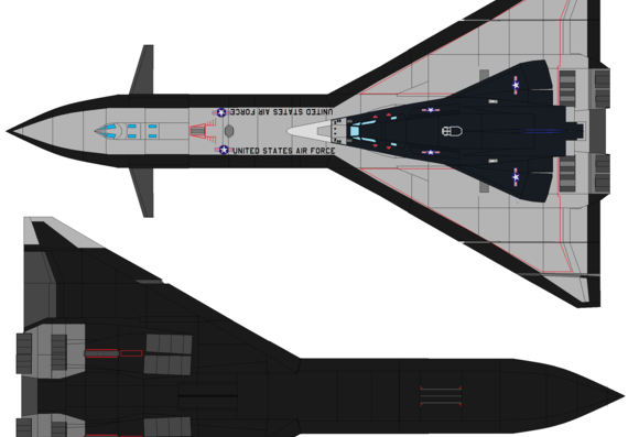 Самолет SR-75 Penetrator Rockwell TAV - чертежи, габариты, рисунки