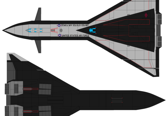 Самолет SR-75 Penetrator X-7 Thunder Dart - чертежи, габариты, рисунки