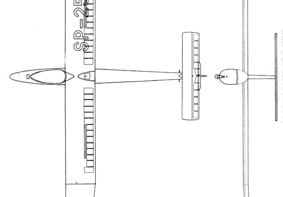 Самолет SZD-30 Pirat - чертежи, габариты, рисунки