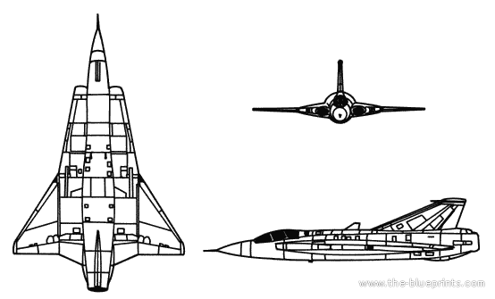 Самолет Saab 35 Draken - чертежи, габариты, рисунки