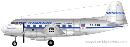 Самолет Saab 90 Scandia - чертежи, габариты, рисунки