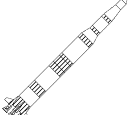 Самолет Saturn V LV - чертежи, габариты, рисунки