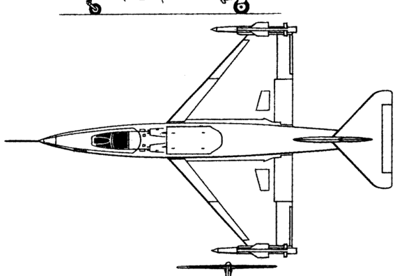 Самолет Saunders-Roe SR-53 - чертежи, габариты, рисунки