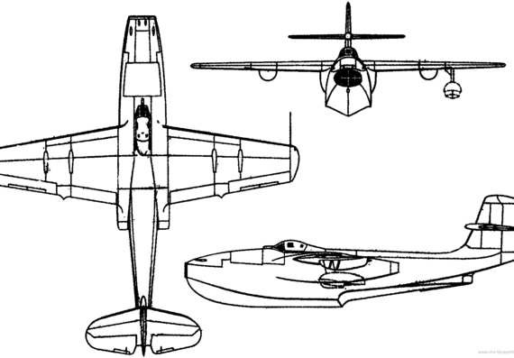 Самолет Saunders-Roe SR.A/1 (England) (1947) - чертежи, габариты, рисунки