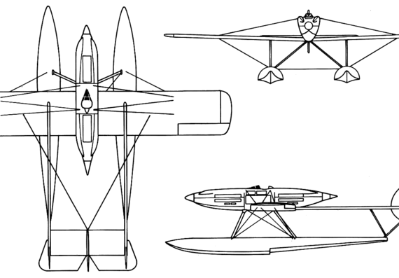 Самолет Savoia-Marchetti SM-65 - чертежи, габариты, рисунки