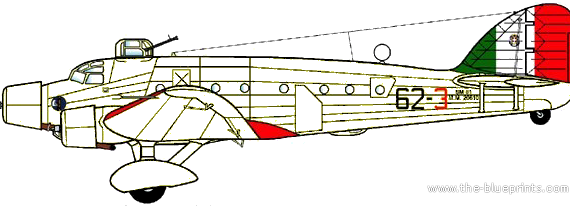 Самолет Savoia-Marchetti SM.81 Pipistrello - чертежи, габариты, рисунки