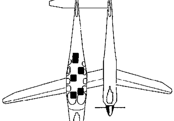 Самолет Scaled Composites Model 202 Boomerang (USA) (1996) - чертежи, габариты, рисунки