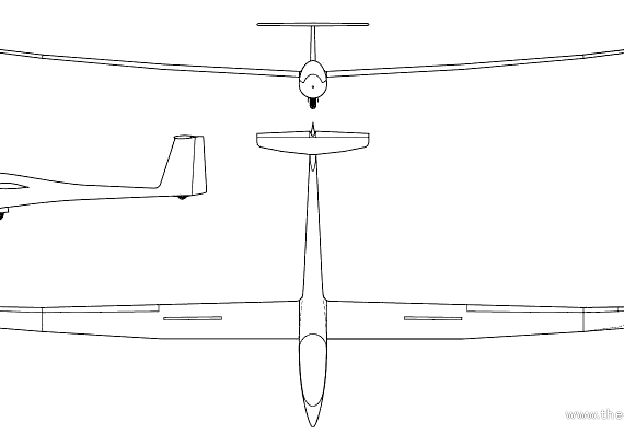 Самолет Schempp-Hirth Discus 2c - чертежи, габариты, рисунки