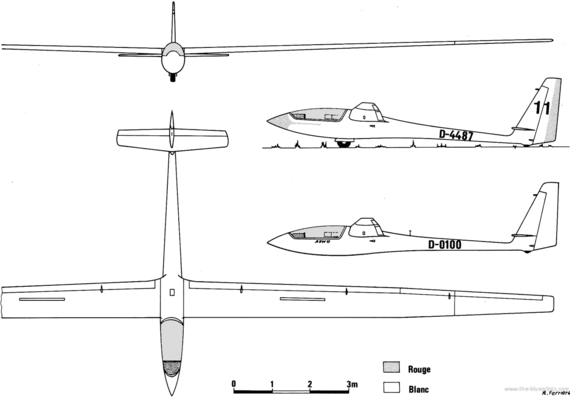 Самолет Schleicher ASW-17 - чертежи, габариты, рисунки