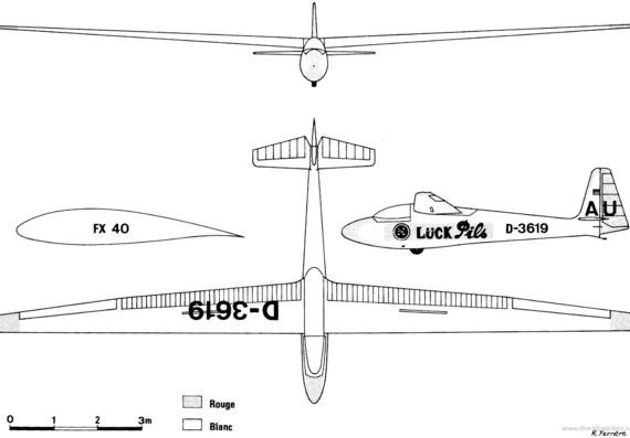 Самолет Schleicher Ka-10A - чертежи, габариты, рисунки