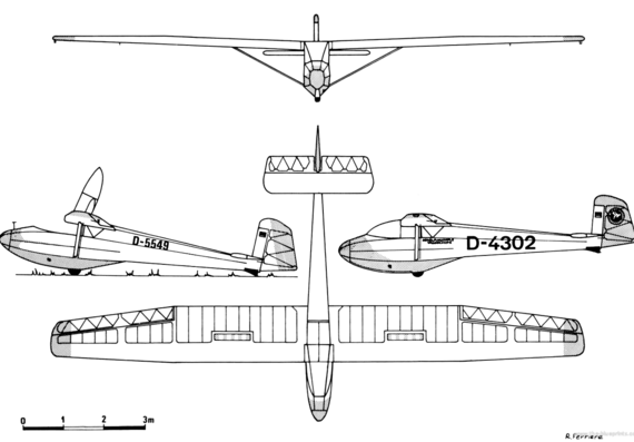 Aircraft Schleicher Ka-4 Rhonlerche - drawings, dimensions, figures