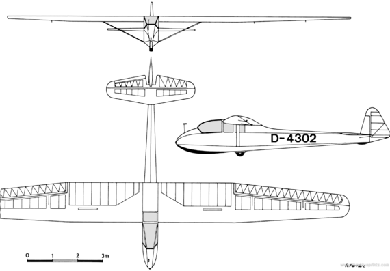 Самолет Schneider ES-49 - чертежи, габариты, рисунки
