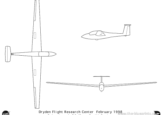 Самолет Schweizer 1-36 - чертежи, габариты, рисунки