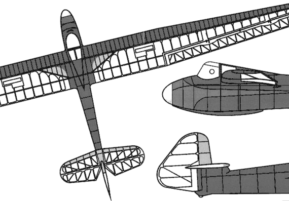 Самолет Scott Viking Sailplane - чертежи, габариты, рисунки