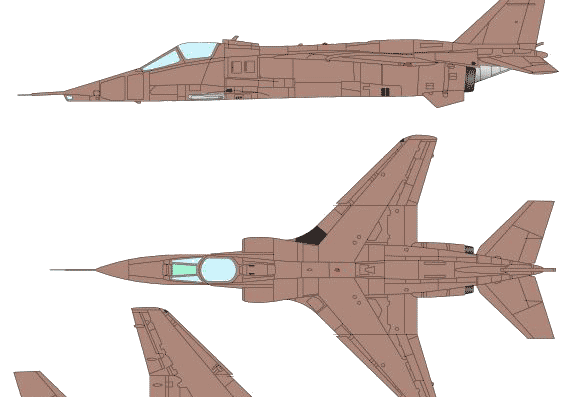 Самолет Sepecat Jaguar Gr.Mk.1 - чертежи, габариты, рисунки