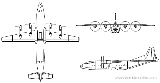 Самолет Shaanxi Y-8 - чертежи, габариты, рисунки