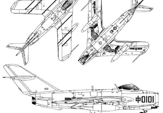 Самолет Shenyang J-5 - чертежи, габариты, рисунки