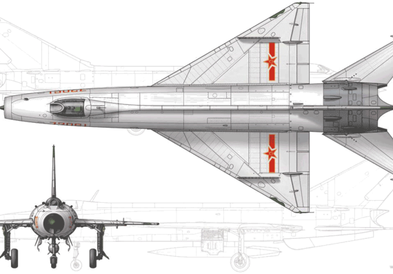 Самолет Shenyang J-8A - чертежи, габариты, рисунки