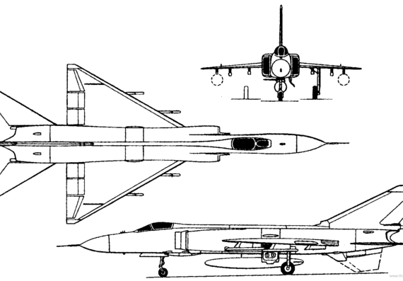 Самолет Shenyang J-8 II (China) (1984) - чертежи, габариты, рисунки