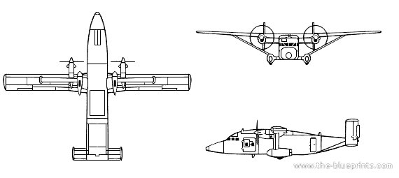 Самолет Short C-23A Sherpa - чертежи, габариты, рисунки