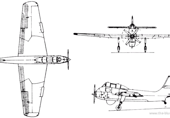 Самолет Short S.B.6 Seamew (England) (1953) - чертежи, габариты, рисунки