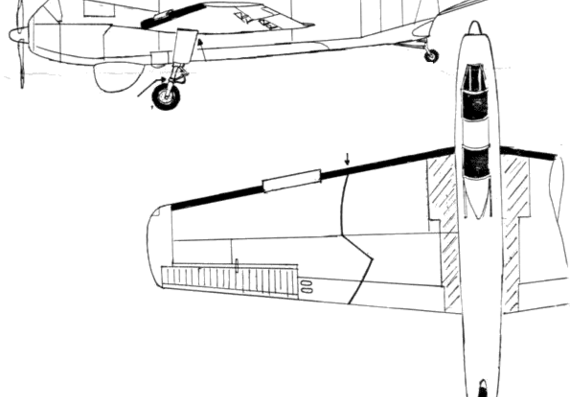 Самолет Short Seamew AS1 - чертежи, габариты, рисунки