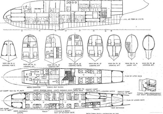 Short Solent aircraft - drawings, dimensions, figures