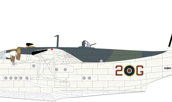 Самолет Short Sunderland Mk.III - чертежи, габариты, рисунки