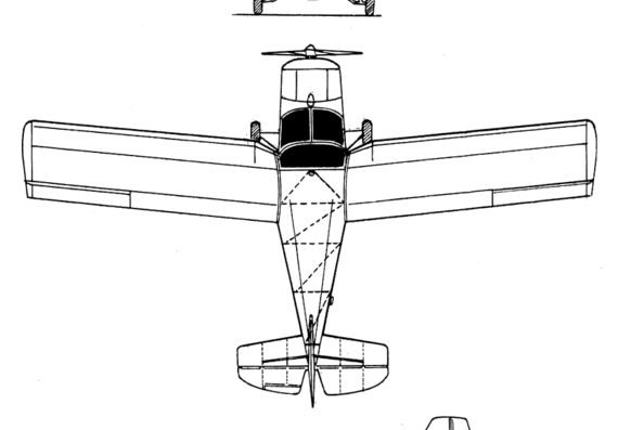 Самолет Sisler SF-4 Cygnet - чертежи, габариты, рисунки