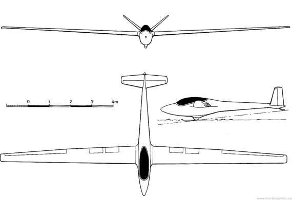 Start und Flug H-101 Salto aircraft - drawings, dimensions, figures