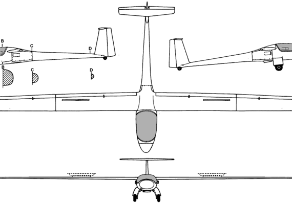 Самолет Stemme S-10 - чертежи, габариты, рисунки