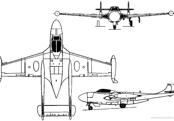 Самолет Sud-Est Aquilon (France) (1952) - чертежи, габариты, рисунки