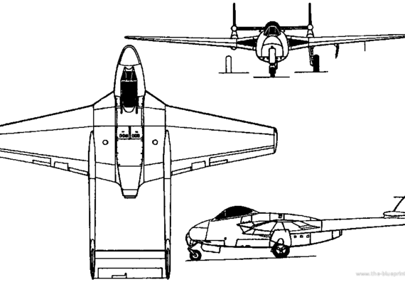 Самолет Sud-Est SE 530 Mistral (France) (1951) - чертежи, габариты, рисунки