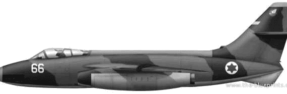 Самолет Sud-Ouest SO.4050 Vautour IIN - чертежи, габариты, рисунки