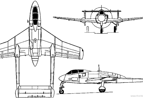 Самолет Sud-Ouest SO 8000 Narval (France) (1949) - чертежи, габариты, рисунки