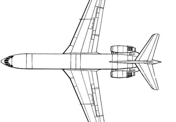Самолет Sud Aviation Super-Caravelle 10 B3 - чертежи, габариты, рисунки