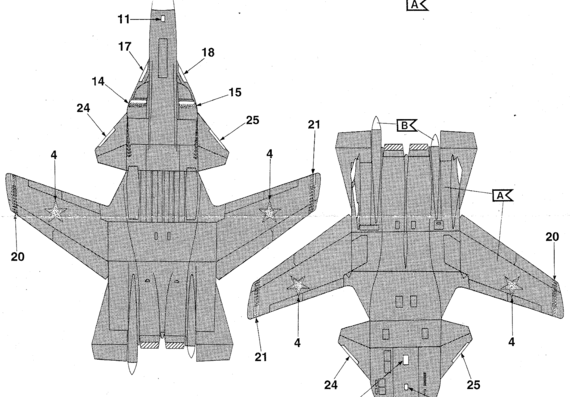 Aircraft M S-37 Berkut - drawings, dimensions, figures
