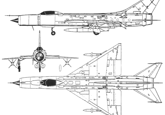 Самолет М Su-11 Fishpot - чертежи, габариты, рисунки