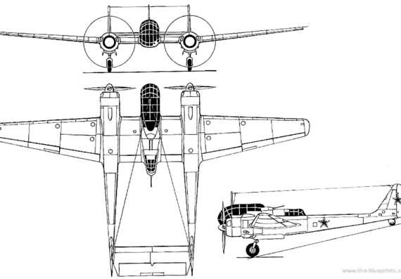 Самолет М Su-12 - чертежи, габариты, рисунки