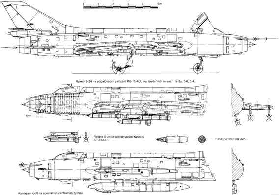 Самолет М Su-17M - чертежи, габариты, рисунки