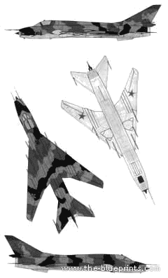 Самолет М Su-17M3 Fitter - чертежи, габариты, рисунки